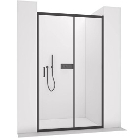 CERANO Sprchové posuvné dveře Orlano L/P - 5 mm - černá matná, transparentní sklo - 90x195 cm
