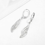 Stříbrné visací náušnice se zirkony Lenna - stříbro 925/1000, Stříbrná