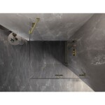 MEXEN/S - Lunar-F sprchový kout skládací dveře pravá 80 x 80, transparent, zlato kartáčovaná 836-080-080-55-00-P