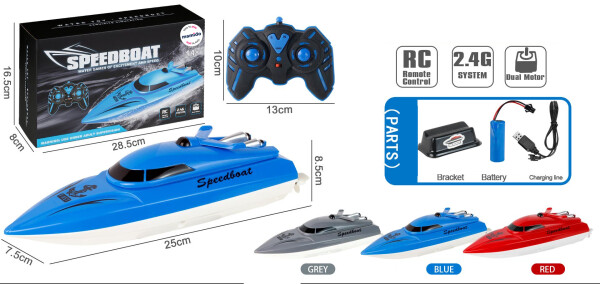 Mamido Loď na dálkové ovládání 2,4 GHz Speed Boat červená MT1258