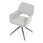 Židle jídelní, krémová látka, noha černý kov, otočný mechanismus 360°