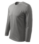 Long Sleeve triko unisex tmavě šedý melír 3XL