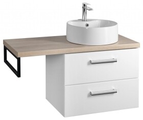 AQUALINE - VEGA sestava koupelnového nábytku, š. 97,5 cm, bílá/dub platin VG064-02