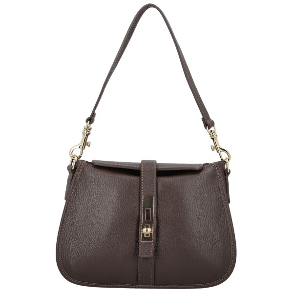 Módní dámská kožená kabelka na rameno Deimis, tmavě hnědá