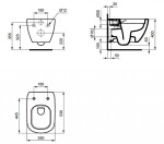 IDEAL STANDARD - Tesi Závěsné WC, RimLS+, hedvábná černá T4932V3