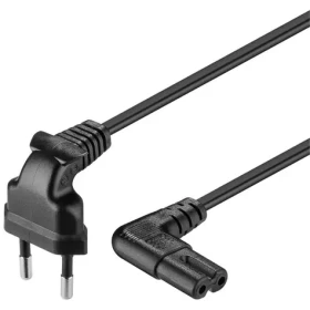 PremiumCord Kabel síťový k magnetofonu zahnutý 0,75m černá / Napájecí kabel / Euro CEE 7/16 – IEC C7 (kpspm07-90)