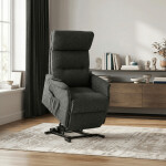Relaxační křeslo, elektrické kabelové ovládání, šedá, látka, TV-L8960 GREY2