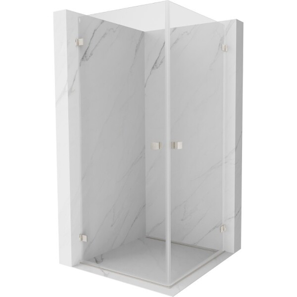 MEXEN/S - Lunar-B Duo sprchový kout dveře křídlové 90 x 90, transparent, nikl kartáčovaný 832-090L-090P-97-00