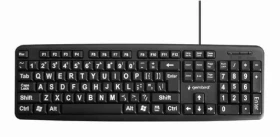 Gembird KB-US-103 černá / drátová klávesnice / zvětšené popisky kláves / USB-A / US layout (KB-US-103)