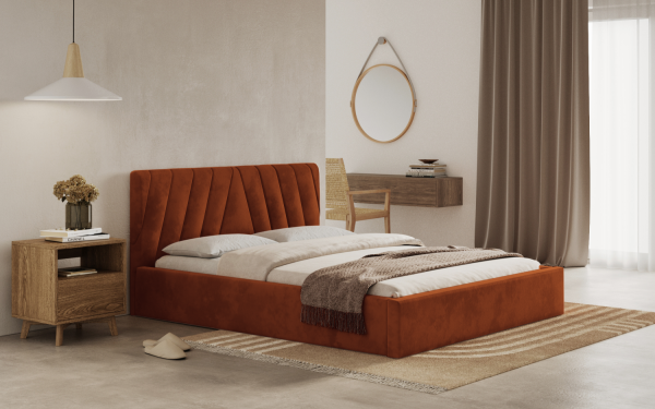 FRONTI Postel ASTI 180x200 měděná s úložným prostorem