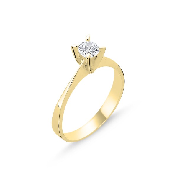 LUNICA Stříbrný zásnubní prstýnek GOLD Velikost prstenu: 6 (EU: 51-53) 0523_6