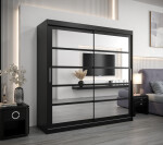 Šatní skříň Abi Ro2 Barva korpusu: Dub Sonoma, Rozměry: 250 cm, Dveře: Černá