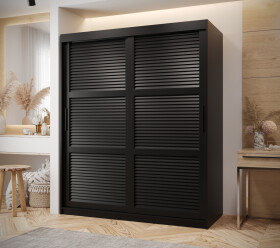 Šatní skříň Abi Zaluzja Rozměry: 150 cm, Barva korpusu + barva dveří: Černá + Černá