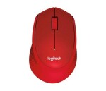 Logitech Wireless Mouse M330 Silent Plus červená / bezdrátová optická myš / 3 tlačítka / 1000dpi (910-004911)