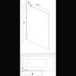 MEXEN/S - Lunar vanová zástěna FIX 60 x 150, transparent, zlatá 897-060-000-50-00