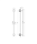 OMNIRES - Sprchová tyč s posuvným držákem, 66 cm, grafit DR12GR