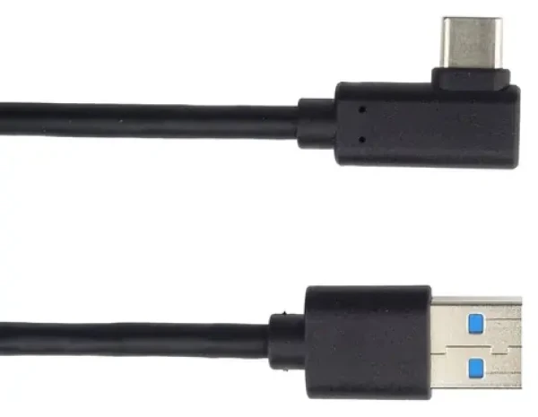 PremiumCord Kabel USB-C zahnutý 90° - USB 3.0 A černý / Kabel / USB 3.0 / 1 m (ku31cz1bk)