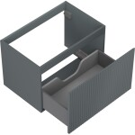 MEXEN/S - Rivel koupelnová skříňka pod umyvadlo 70, 1 šuplík, reliéf , grafit mat 91A20-07047-1-BF66