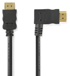 Nedis High Speed HDMI 1,5 m černá / Kabel HDMI / lomený konektor / 4K 30 Hz / 10,2 Gbps / Ethernet (CVGP34260BK15)