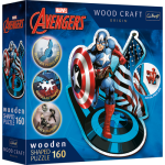Puzzle Wood Craft Origin Neohrožený Kapitán Amerika 160 dílků - Trefl