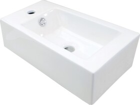 DEANTE - SQUARE - Keramické umyvadlo, na desku, levé - bílé CGS_6U2L