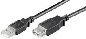 MicroConnect kabel USB2.0 A (M) - USB2.0 A (F) 2m černá / 480Mbit/s (USBAAF2B)