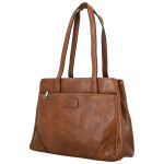 Trendy dámská koženková kabelka na rameno Remiga, hnědá