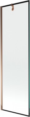 MEXEN/S - Next vanová zástěna FIX 60 x 150, černá dekor, růžové zlato 895-060-000-00-70-60