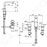 KLUDI - Zenta Umyvadlová baterie, 3-otvorová instalace, chrom 383930575