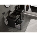 MEXEN/S - Orio koupelnová skříňka pod umyvadlo 50 cm s deskou, 1 šuplík, černá mat 91A10-05047-1-BFC71