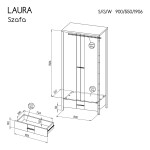 Šatní skříň Laura LAU1 Barva korpusu: Bílá