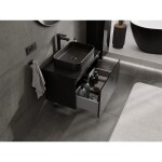 MEXEN/S - Orio koupelnová skříňka pod umyvadlo 70 cm s deskou, 1 šuplík, černá lesk 91A10-07047-1-BFC70