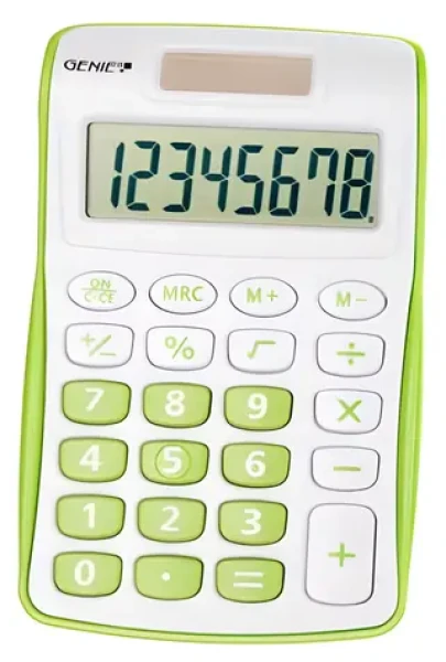 Genie 120 G zelená / Kalkulačka / Kapesní / 8místná / solární a bateriové napájení (12496)