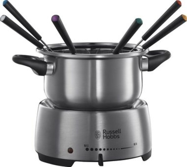 Russell Hobbs Fondue Fiesta 22560-56 stříbrná / elektrické fondue / 1200 W / 2 l / 6 vidliček / udržení teploty (22560-56)