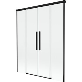 MEXEN/S - Rox vanová zástěna 2-křídlová posuvná 150 x 150, transparent, černá 8C9-150-002-70-00