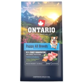 Ontario Puppy Junior All Breeds Monoprotein Turkey Sweet Potatoes 6.5kg / Granule pro štěňata (214-13137)