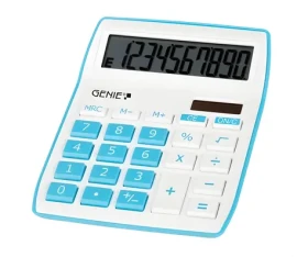 Genie 840B modrá / Kalkulačka / Stolní / 10místný displej / solární a bateriové napájení / sklopný displej (12260)