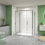 H K - Sprchový kout do U SYMPHONY D4 120 × 70 × 70 s posuvnými dveřmi – chrom SE-SYMPD41207070