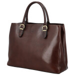 Luxusní dámská kožená kabelka do ruky Katana Faria, tmavě hnědá