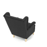 Křeslo ušák, černá látka, AK-388 BK2