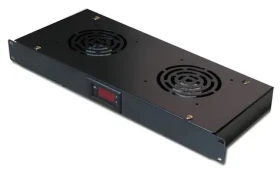 XtendLan 19" černá / Ventilační jednotka / 1U / 2x ventilátor / LCD displej / Termostat (SFAN1U2T-B-EK)