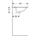 GEBERIT - Selnova Square Umyvadlo 60x45 cm, s 1 otvorem pro baterii, s přepadem, bílá 500.307.01.1