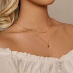 Dvojitý stříbrný náhrdelník Isabelle Gold - stříbro 925/1000, srdce, Zlatá 50 cm