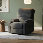 Křeslo polohovací elektrické, 1 motor, šedá látka, bezdrátové nabíjení pro mobilní telefon