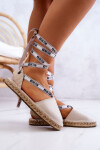 Dámské vázané espadrilky Big Star JJ274862 Béžová 37