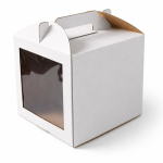 Cake star dortová krabice CINDY pevná bílá dvě okna 25x25x30cm