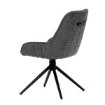 Židle jídelní a konferenční, tmavě šedá látka, černé kovové nohy, otočná P90°+ L 90° s vratným mechanismem - funkce res