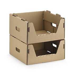 15 x Kartonový stohovatelný box s čelním otvorem 800x600x360mm
