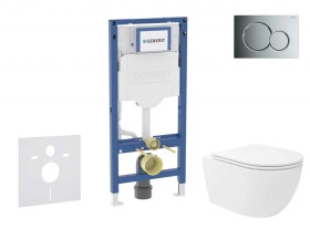 GEBERIT - Duofix Set předstěnové instalace, klozetu Oudee Vortex a sedátka softclose, tlačítko Sigma01, lesklý chrom SANI11CA1152B