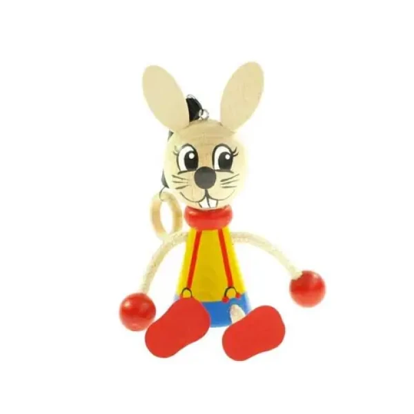 Česká dřevěná hračka Zajíc na pružině / od 3 let (CH21339)